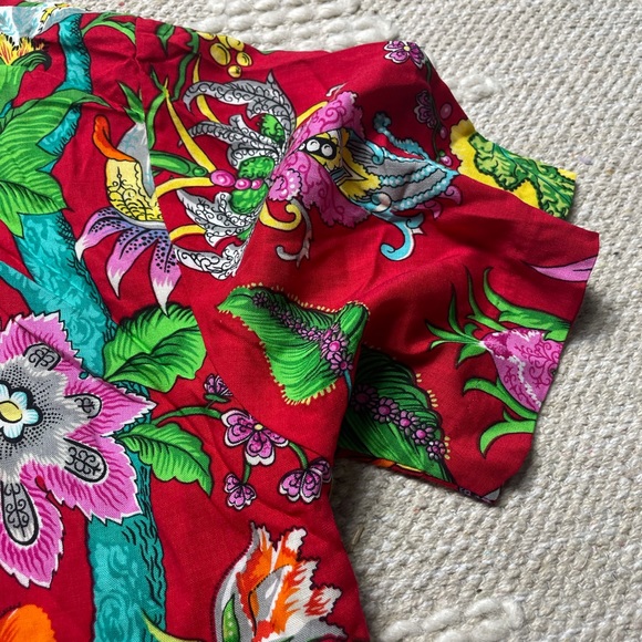 Vintage Clio Woman’s Floral S/S Button Down Top - Picture 12 of 13